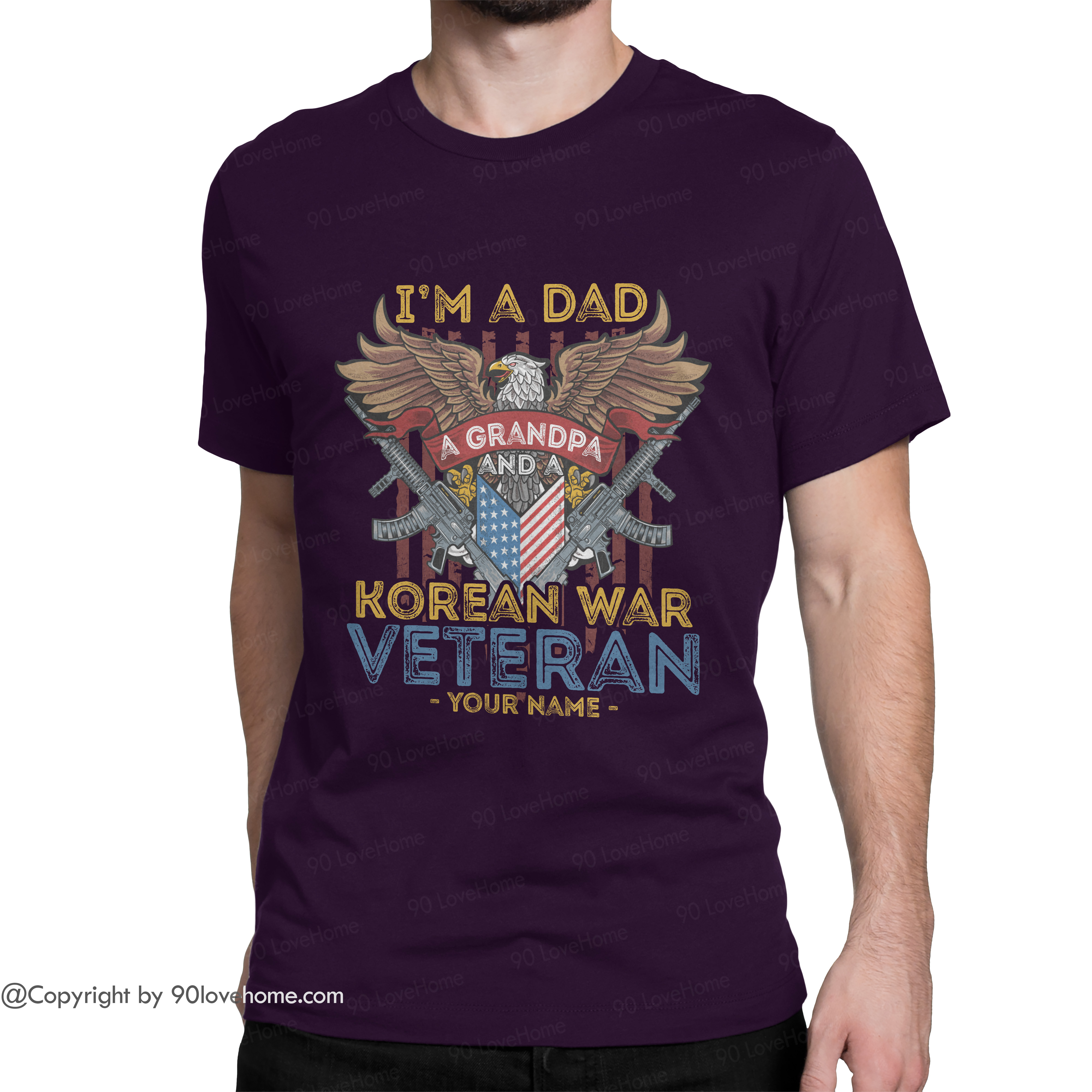 Download Personalized Dad T Shirt Happy Father S Day A Dad A Grandpa And A Korean War Veteran Father Gift Pattern 1 Funny Unisex Tee 90 Lovehome