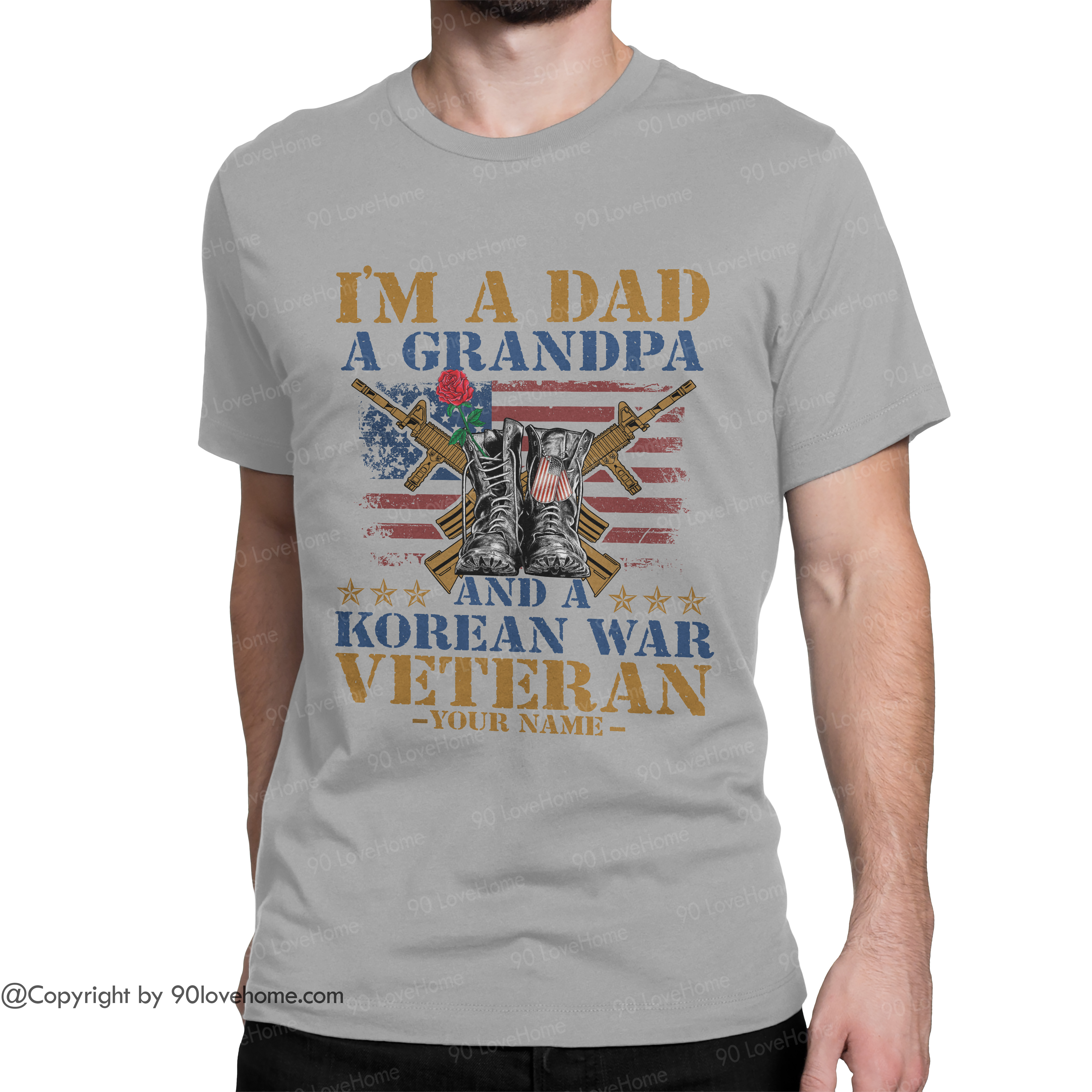 Download Personalized Dad T Shirt Happy Father S Day A Dad A Grandpa And A Korean War Veteran Father Gift Pattern 2 Funny Unisex Tee 90 Lovehome