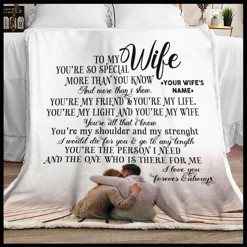 To My Wife Fleece Blanket Youre My Shoulder And My Strength 90 Lovehome 9972