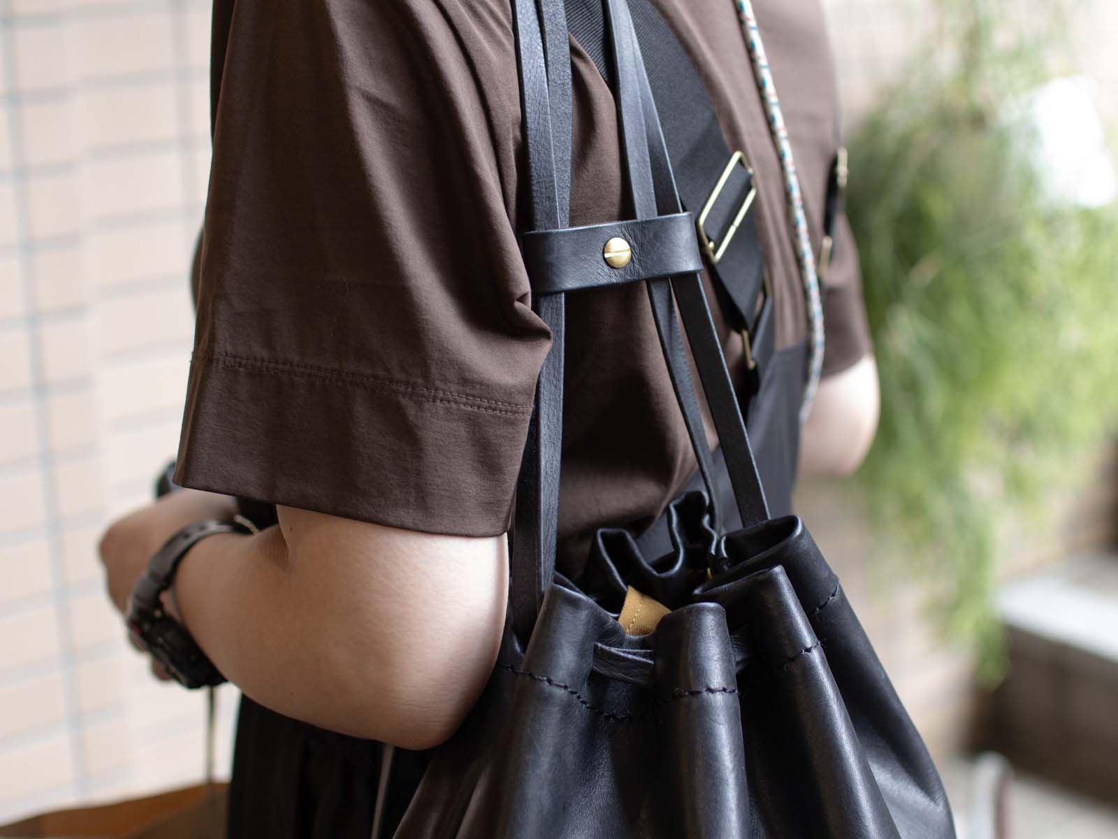 ナップサックブラック　エイジング