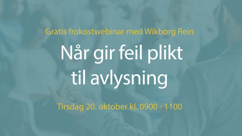 Anbud365: Nytt, gratis Anbud365-webinar Når gir feil plikt til avlysning