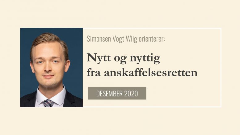 Anbud365: Nytt og nyttig fra anskaffelsesretten -des2020