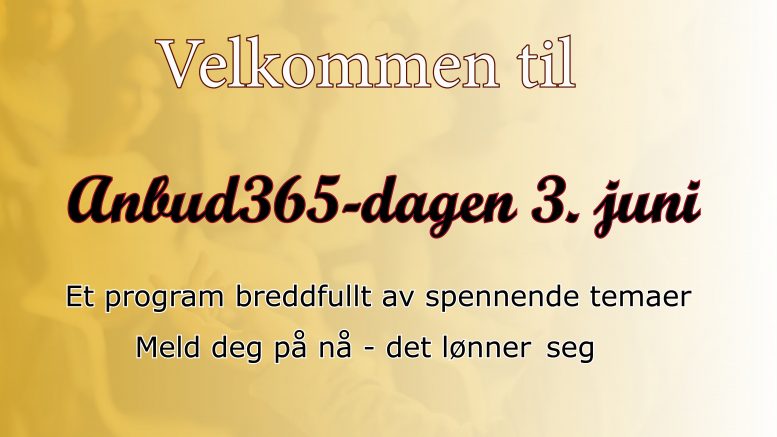 Anbud365: Anbud365-dagen 3. juni – sjekk programmet og meld deg på, det lønner seg!