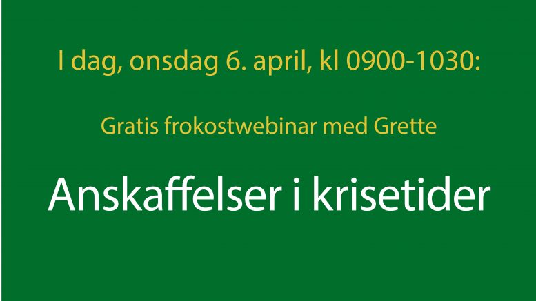 Anbud365: I dag, 6. april, kl.0900 Gratis Anbud365-webinar om anskaffelser i krisetider