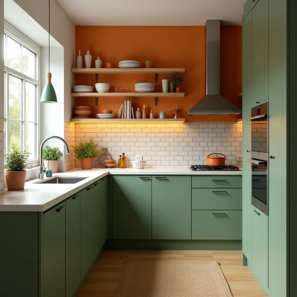 Modern Orange & Green Open Heart Modern Orange & Green Open Heart