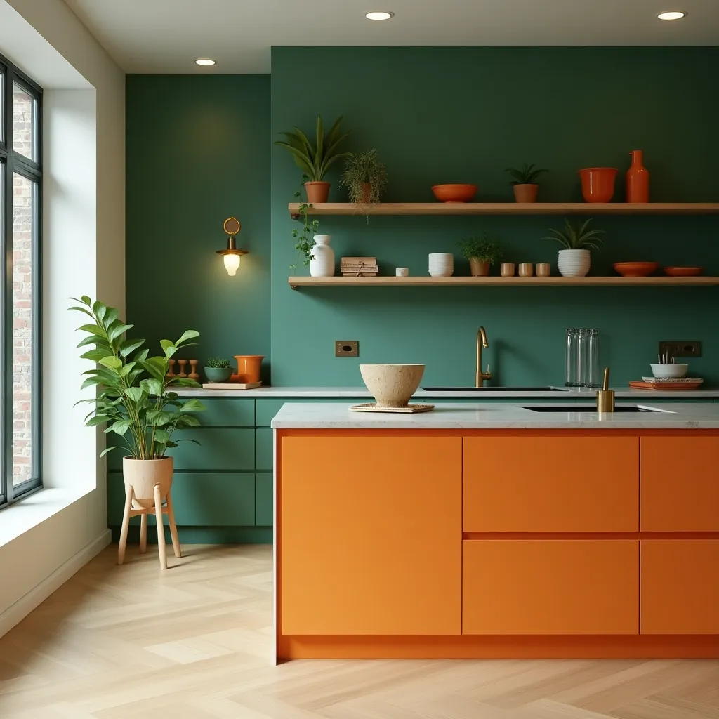 Modern Orange & Green Open Heart Modern Orange & Green Open Heart
