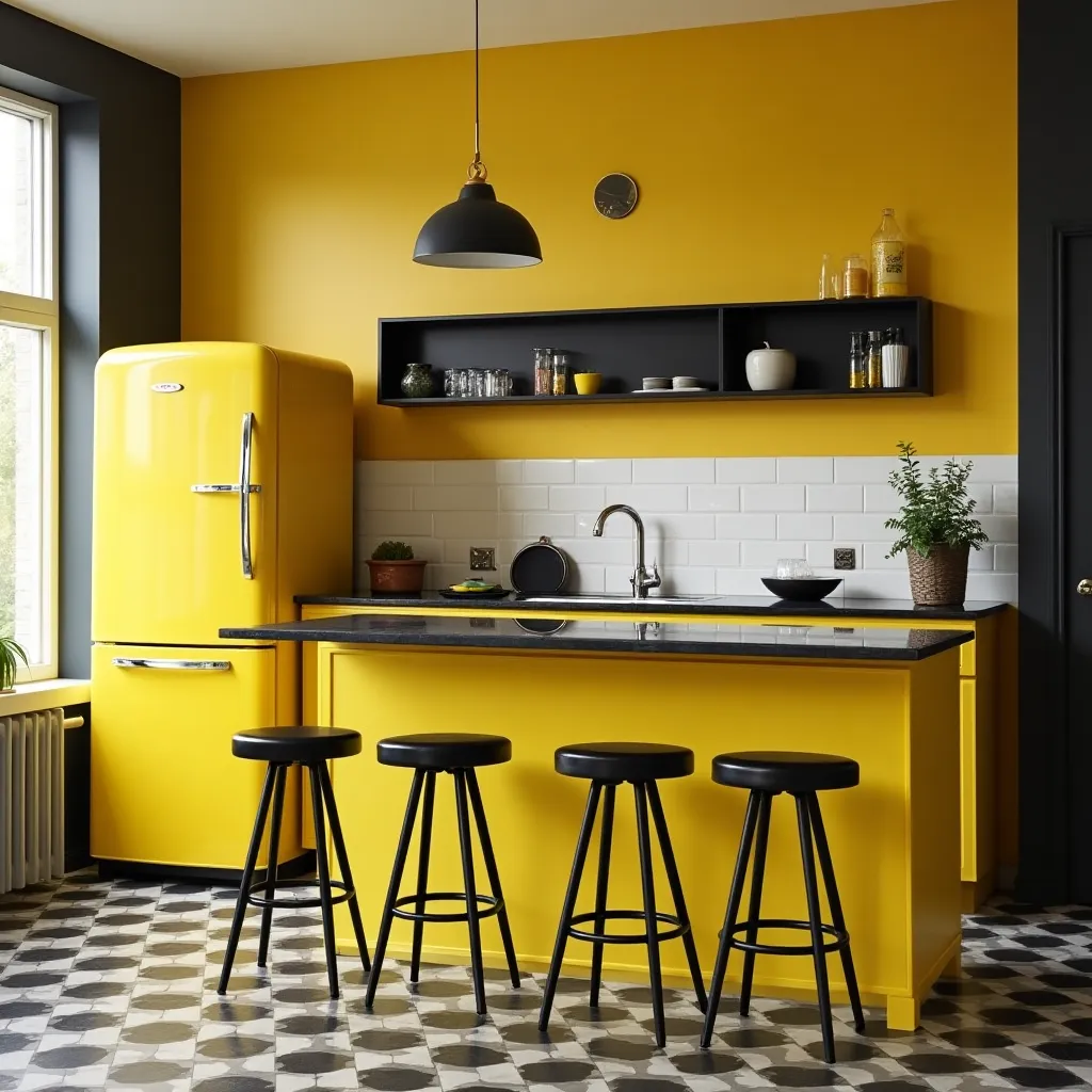 Yellow & Black Kitchen Ideas - HomeDesignsAI