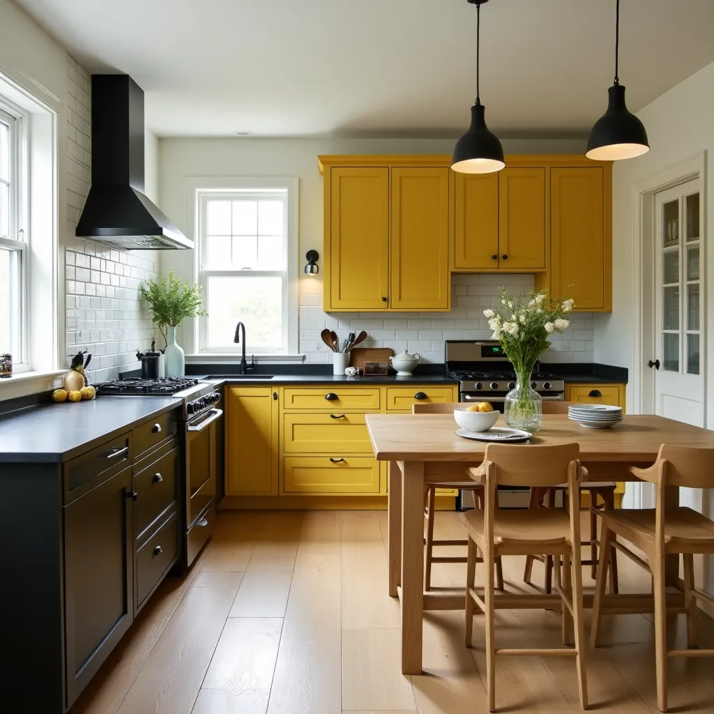 Yellow & Black Kitchen Ideas - HomeDesignsAI