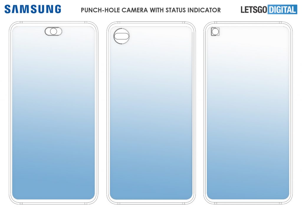Stavový indikátor u selfie kamery Samsung