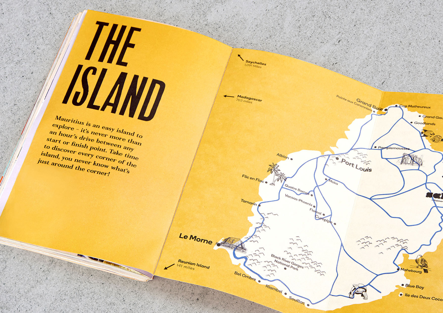 An illustrated travel guide to Mauritius, designed by & Smith for the Salt hotel.