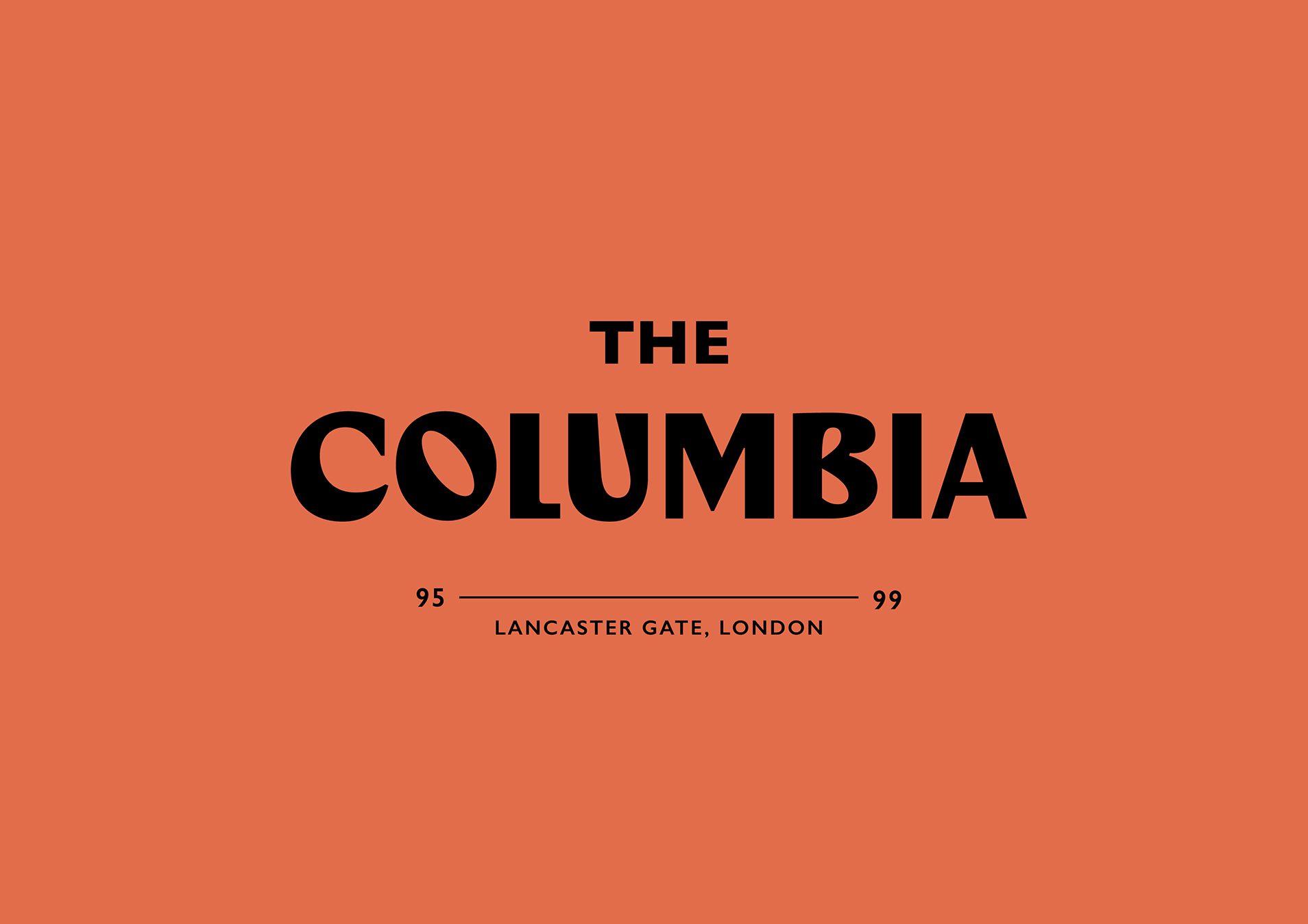 Bespoke typography created by & Smith for The Columbia.