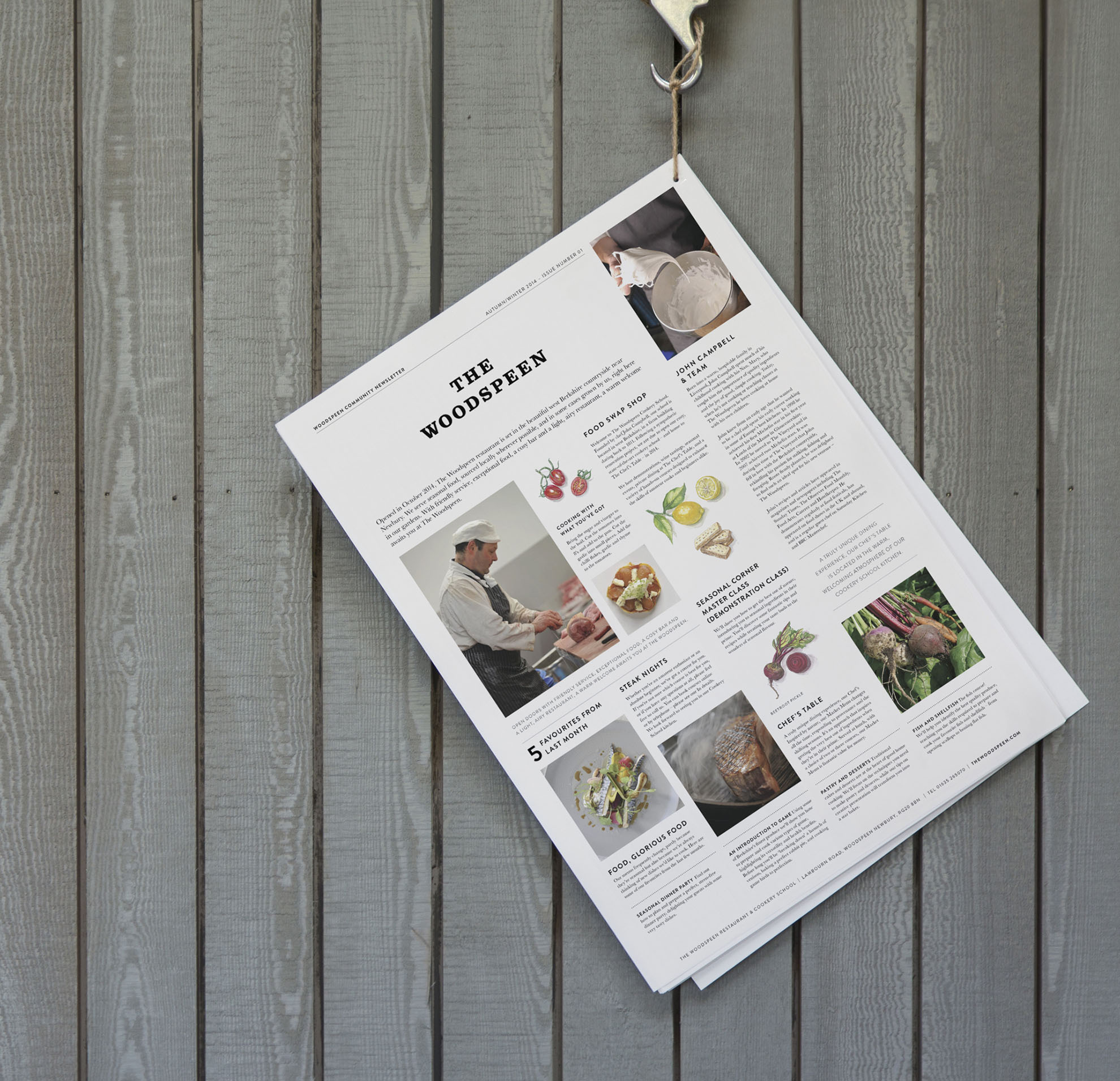 Printed lifestyle magazine designed by & Smith for The Woodspeen restaurant.