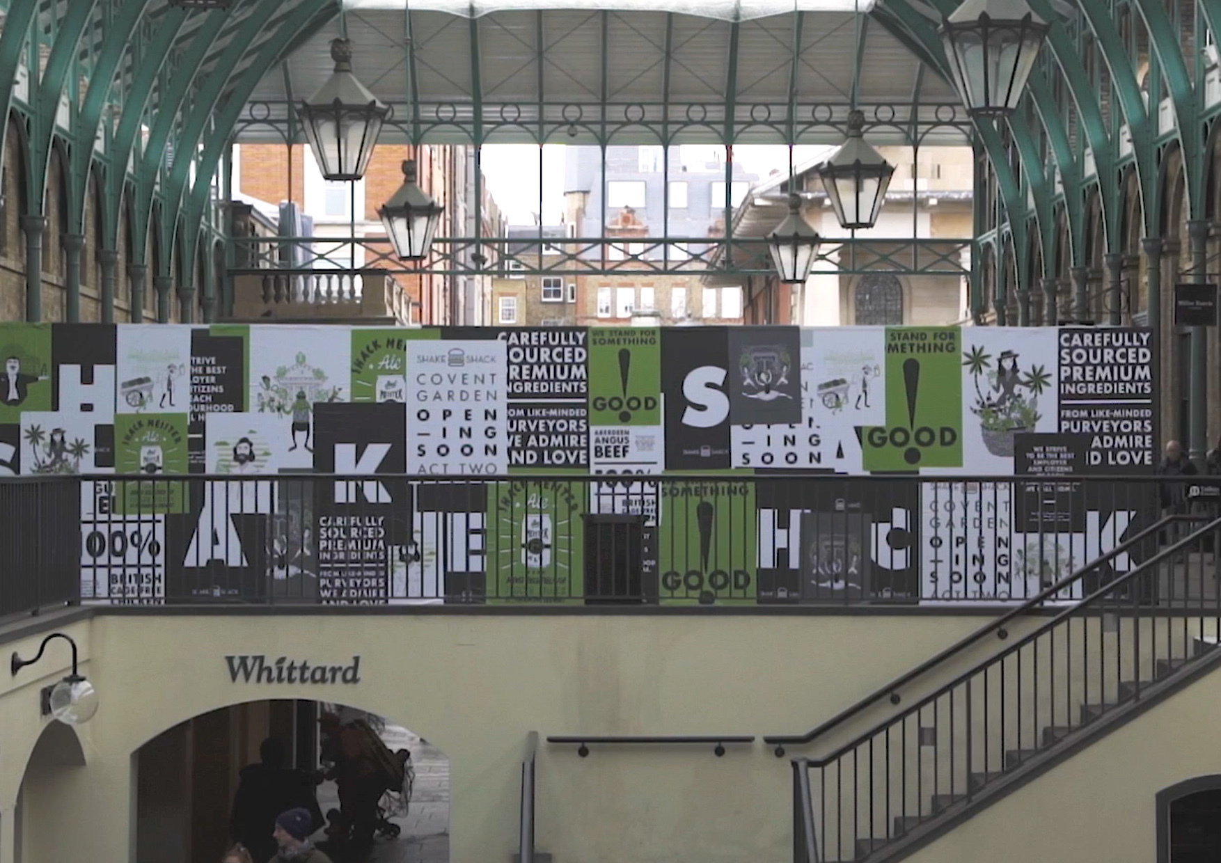 Wall Mural designed by & Smith in Covent Garden to promote the Shake Shack fast food restaurant.