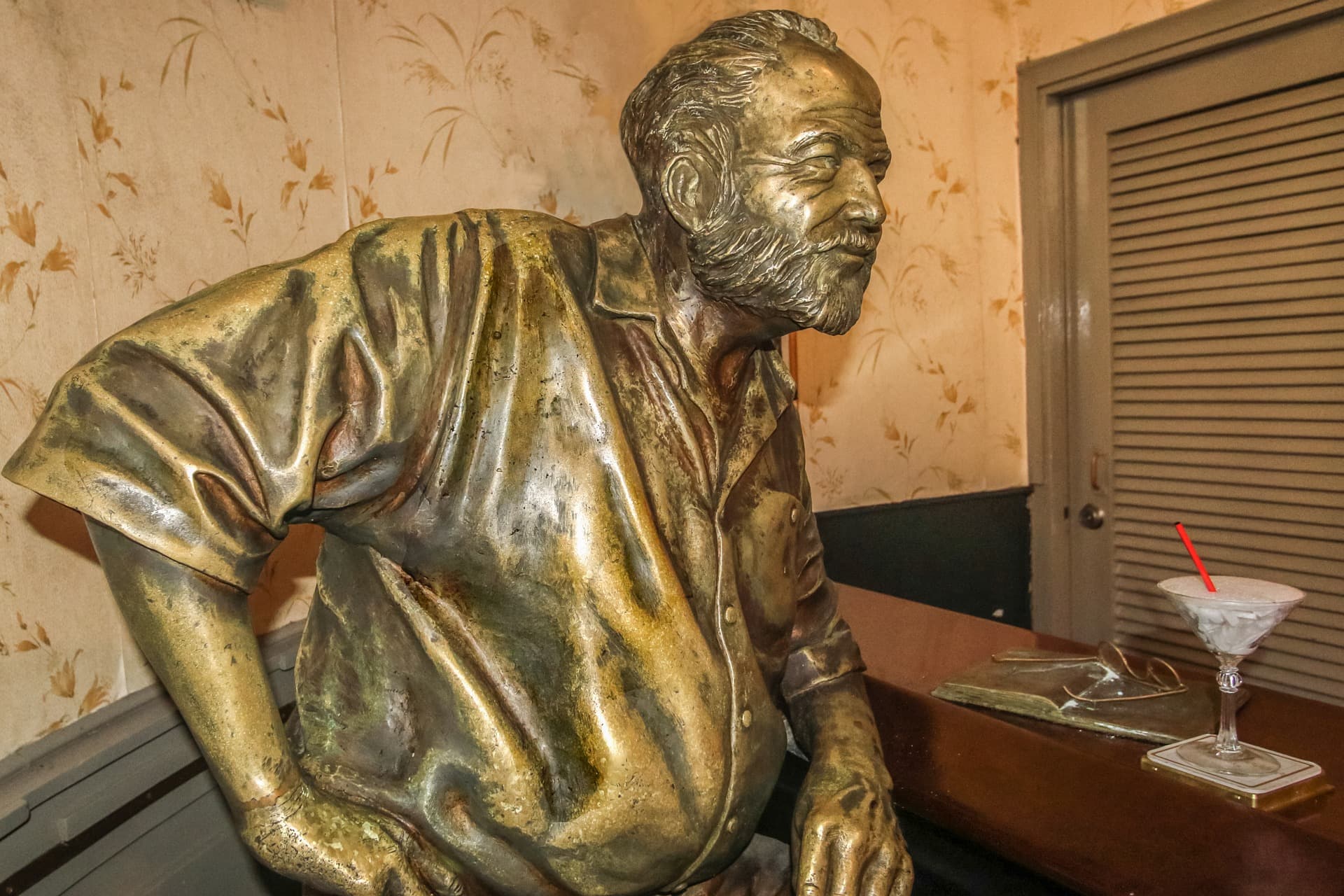 Ernest Hemingway statue at Floridita, Cuba