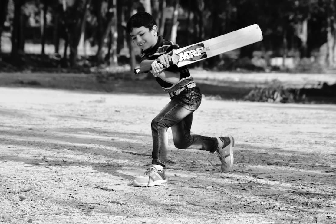 Playing cricket with his favorite bat