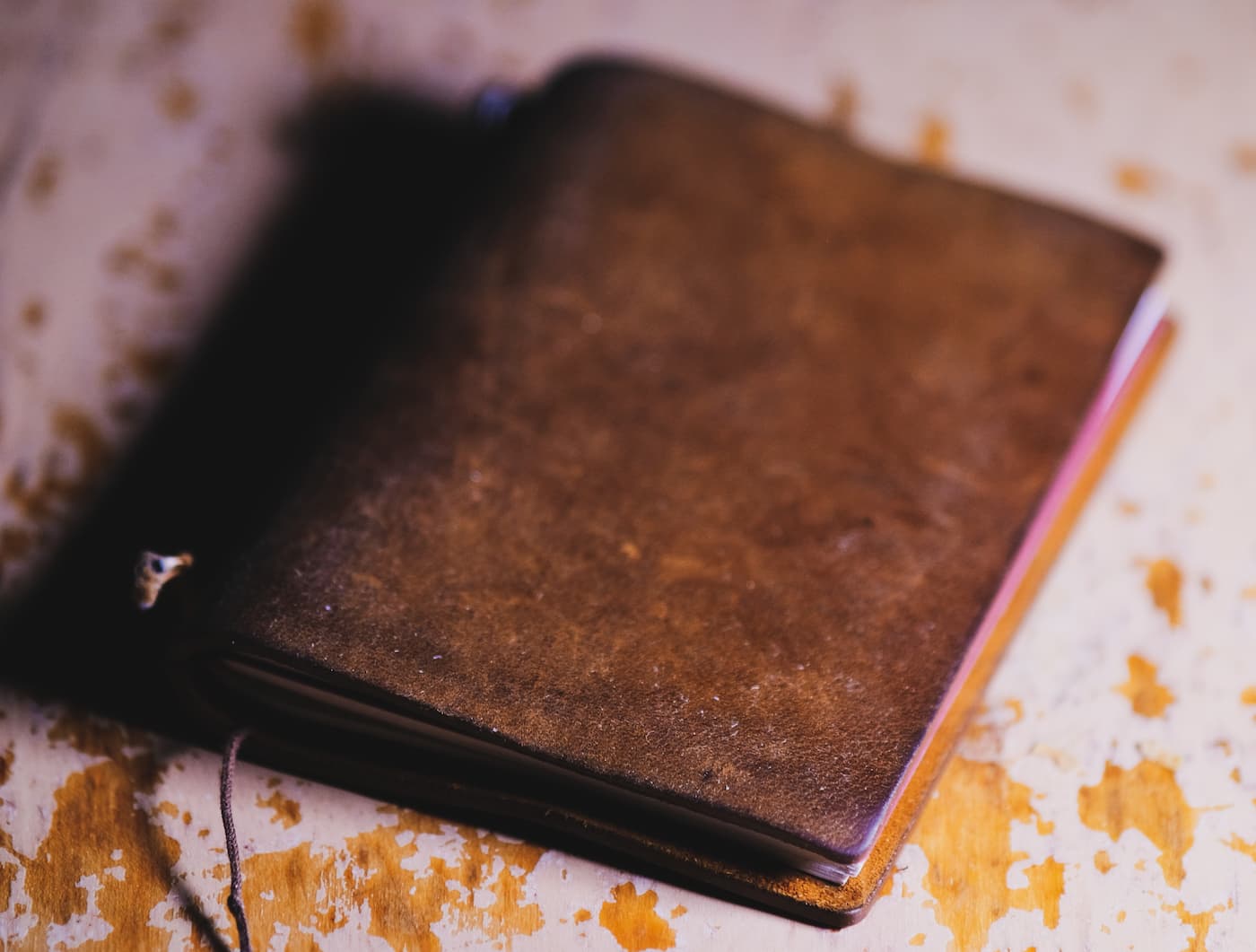 Old diary on table