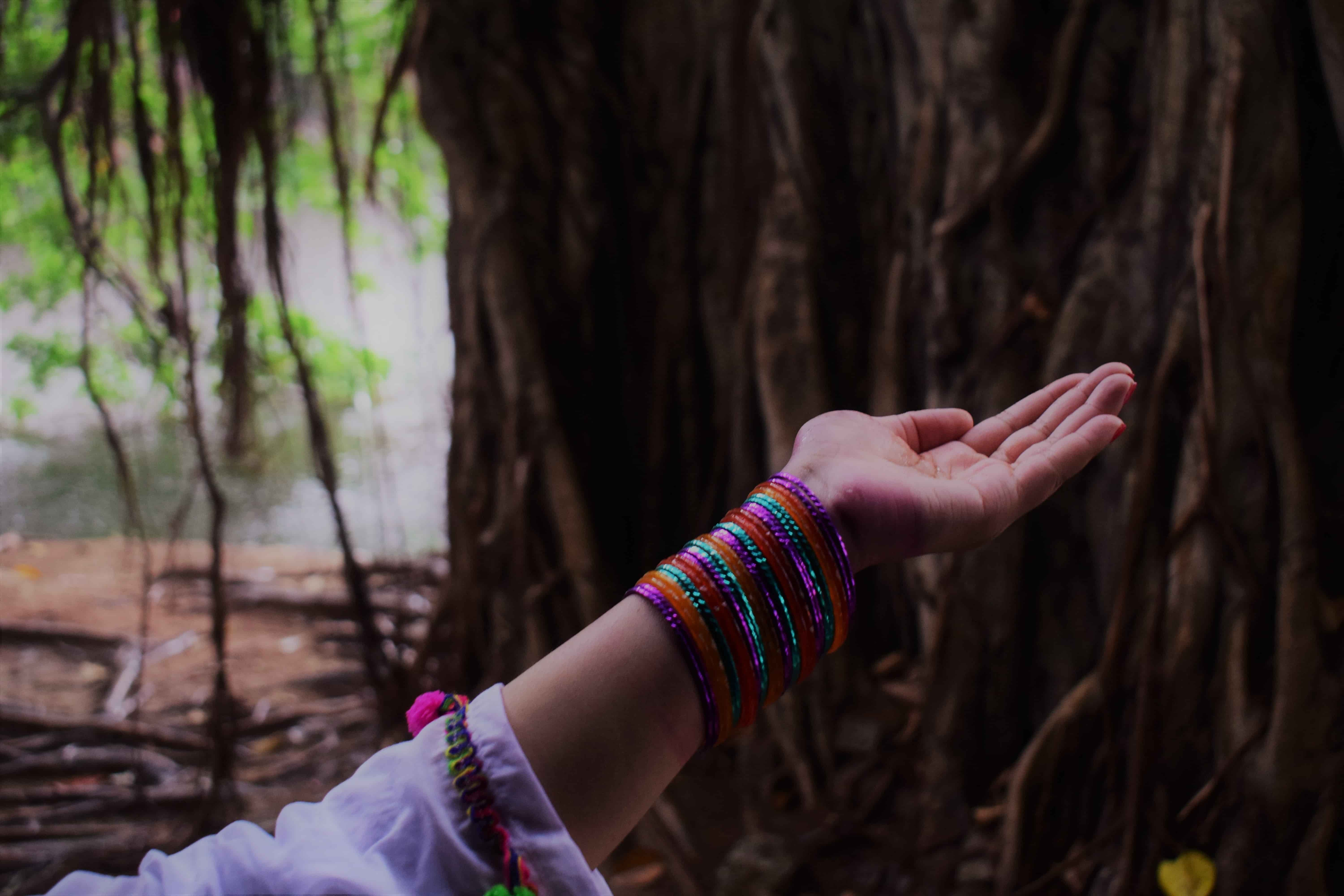 Girl hands with bangles