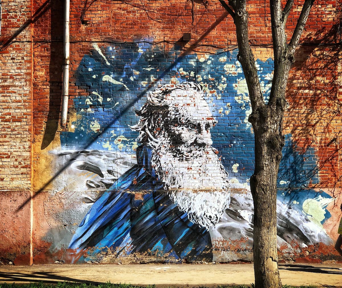 Graffiti of Leo Tolstoy in Russia