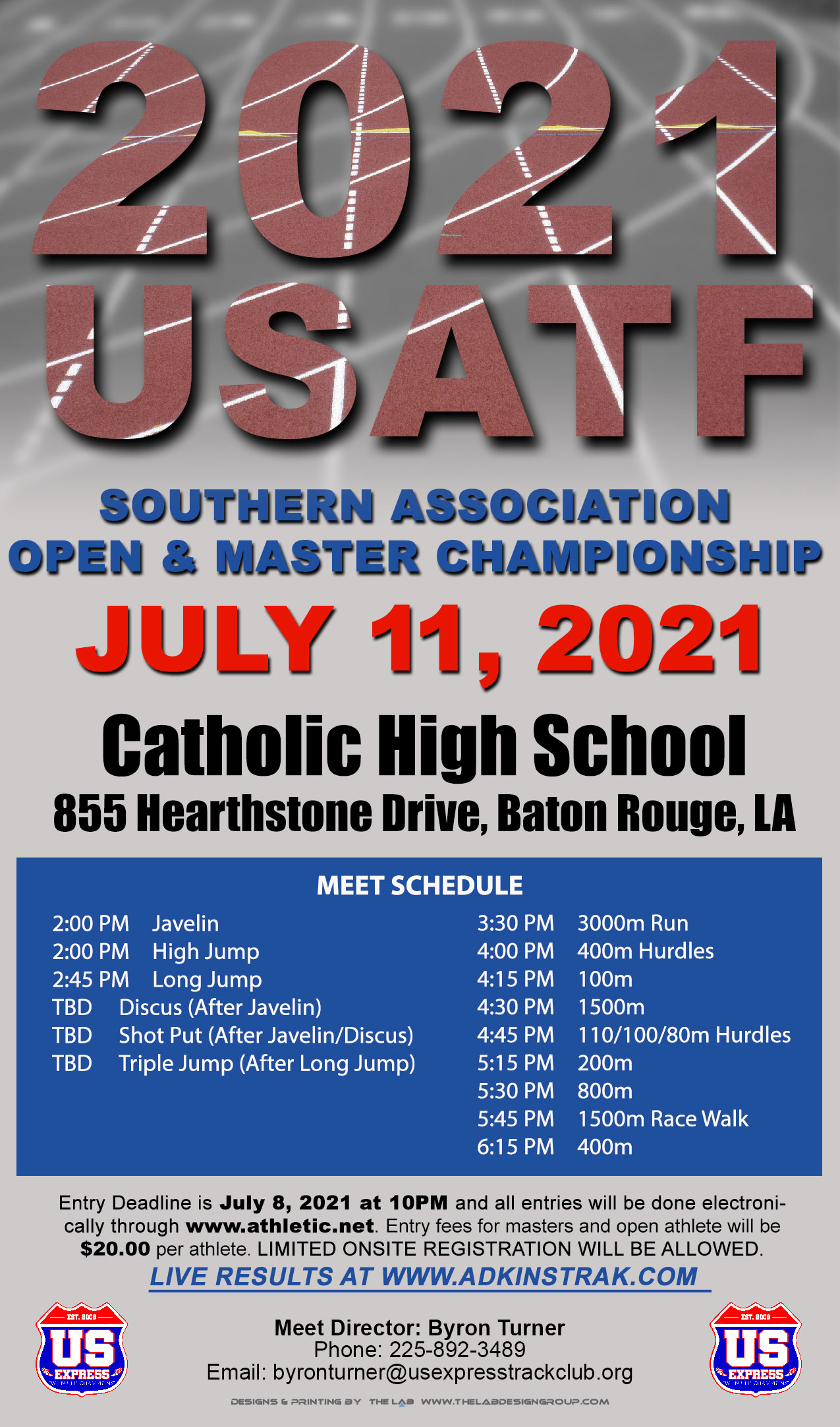 USATF Southern Association Masters and Open Championship USA Track