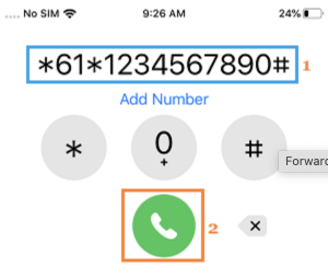 Dial number for call forwarding