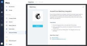 AnswerForce Mailchimp integration step 2