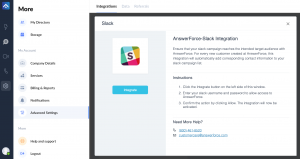 AnswerForce Slack integration step 2