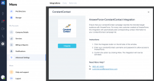 AnswerForce Customer Contact integration step 2