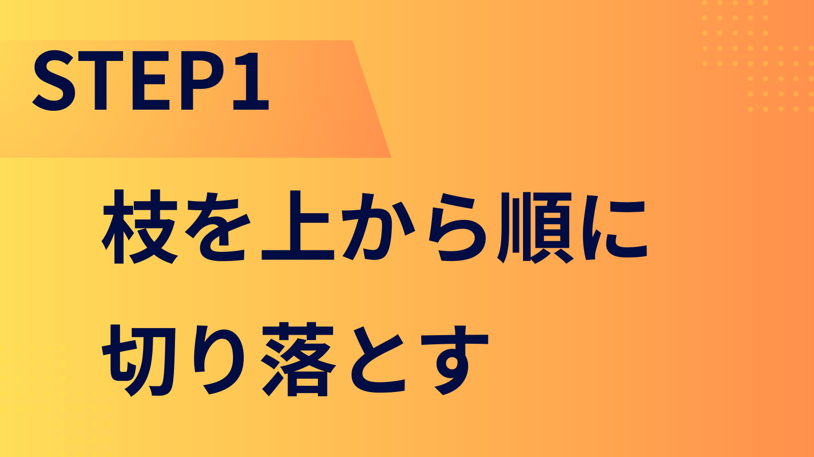 STEP1：枝を上から順に切り落とす