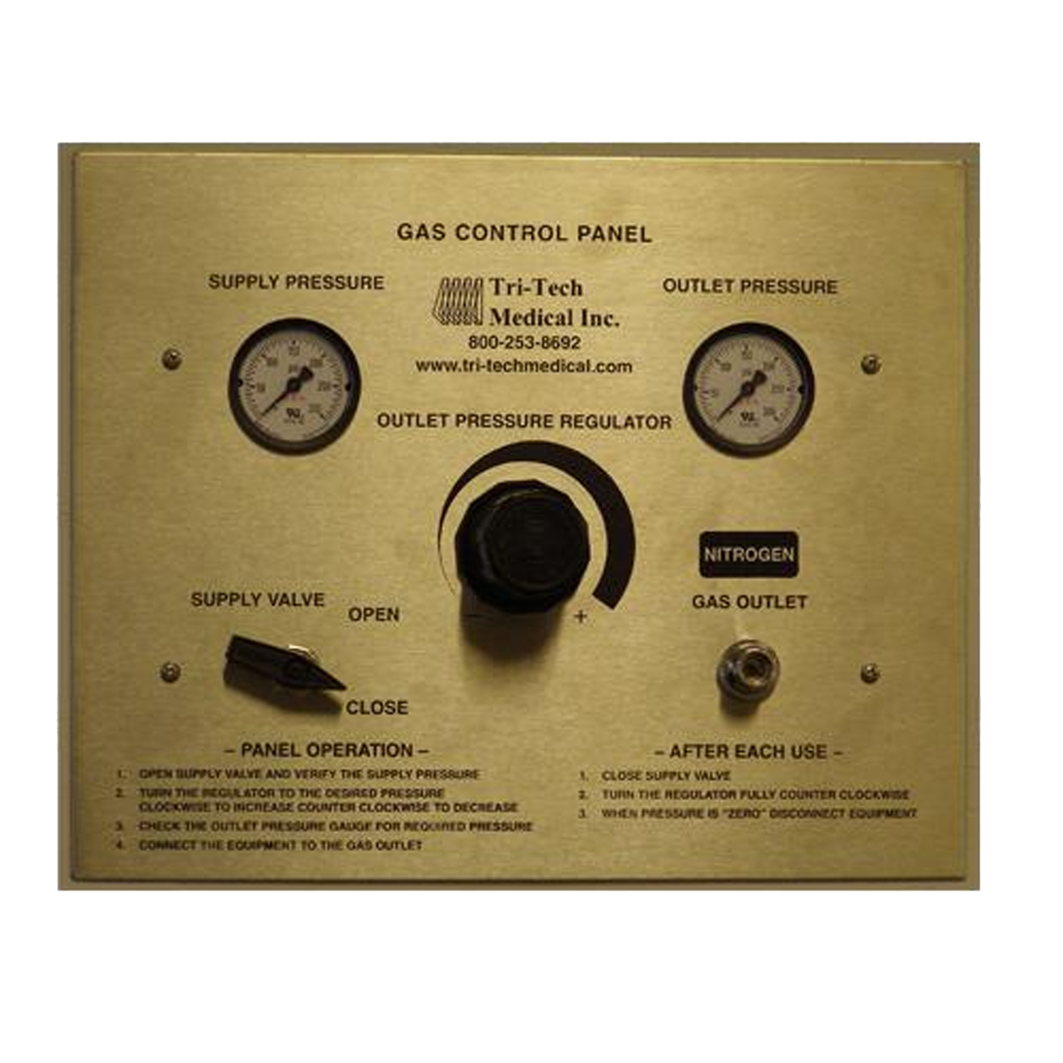 Nitrogen Gas Control Panel