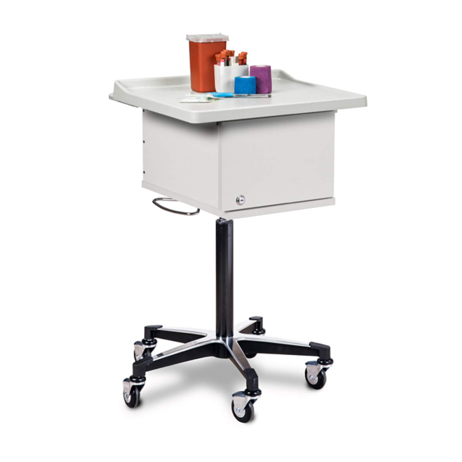 Mobile Equipment Cart with 1 Drawer and 1 Shelf