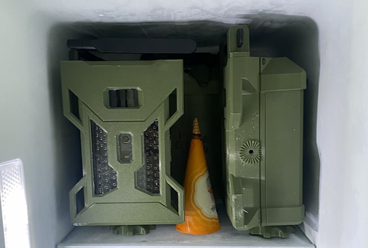 Animal Detect cameras tested overnight in a freezer