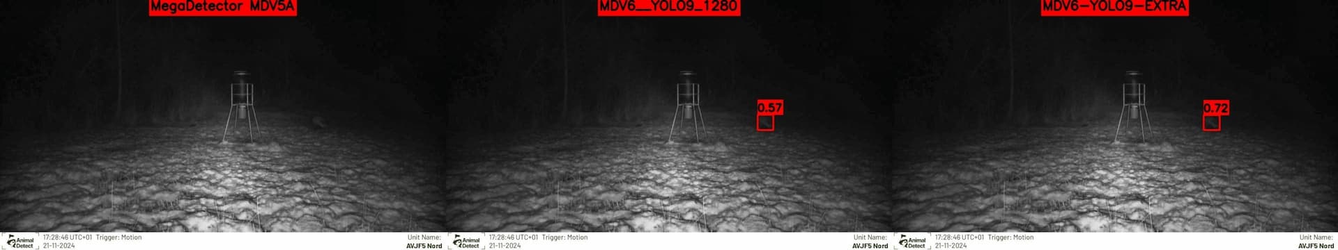 From my own testing, here the MDV6 models finds more animals