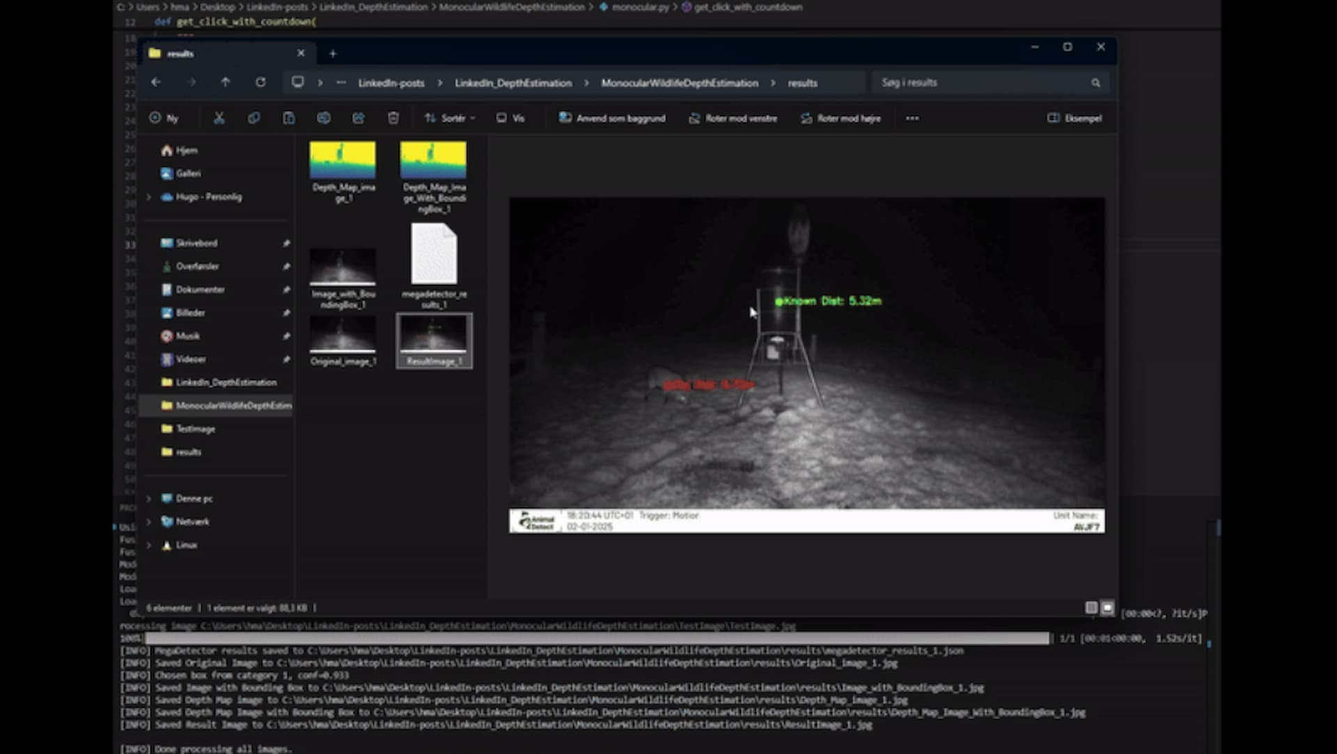 Monocular wildlife depth estimation - with code