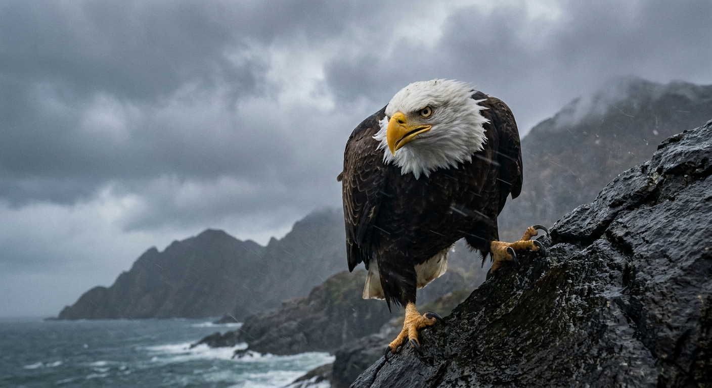Lord of the Squall: Bald Eagle on Mountain Crag