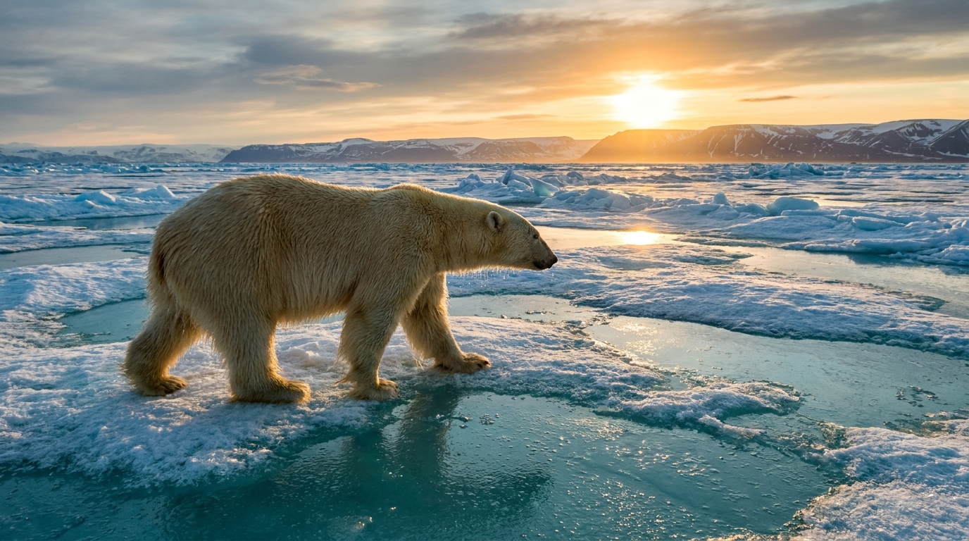 King of the North: Polar Bear on Drifting Pack Ice