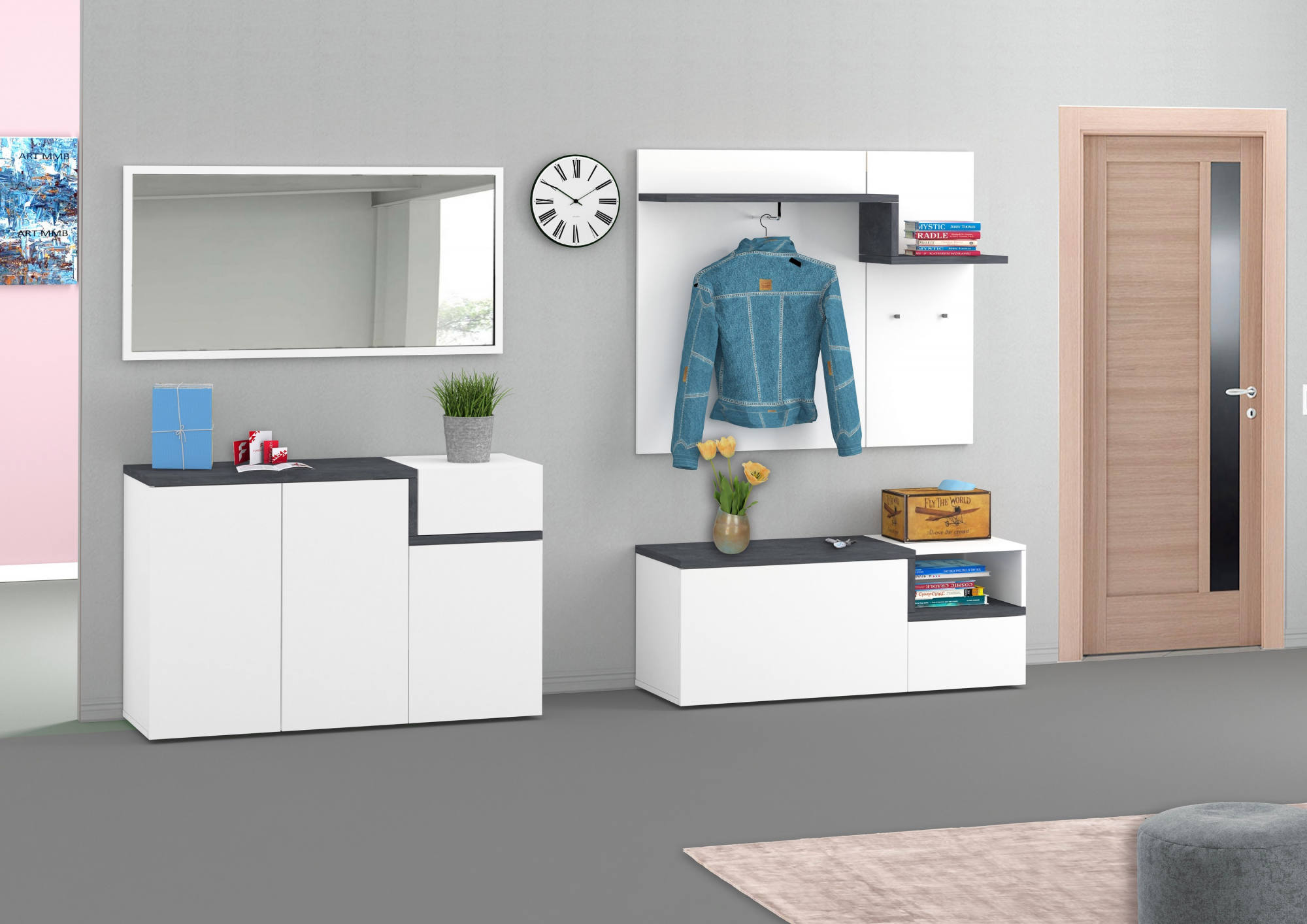 Perchero blanco mueble