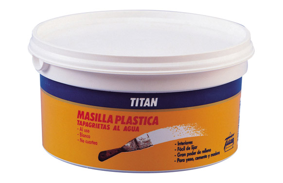 Masilla plástica blanca 500 ml. Bote de plático.