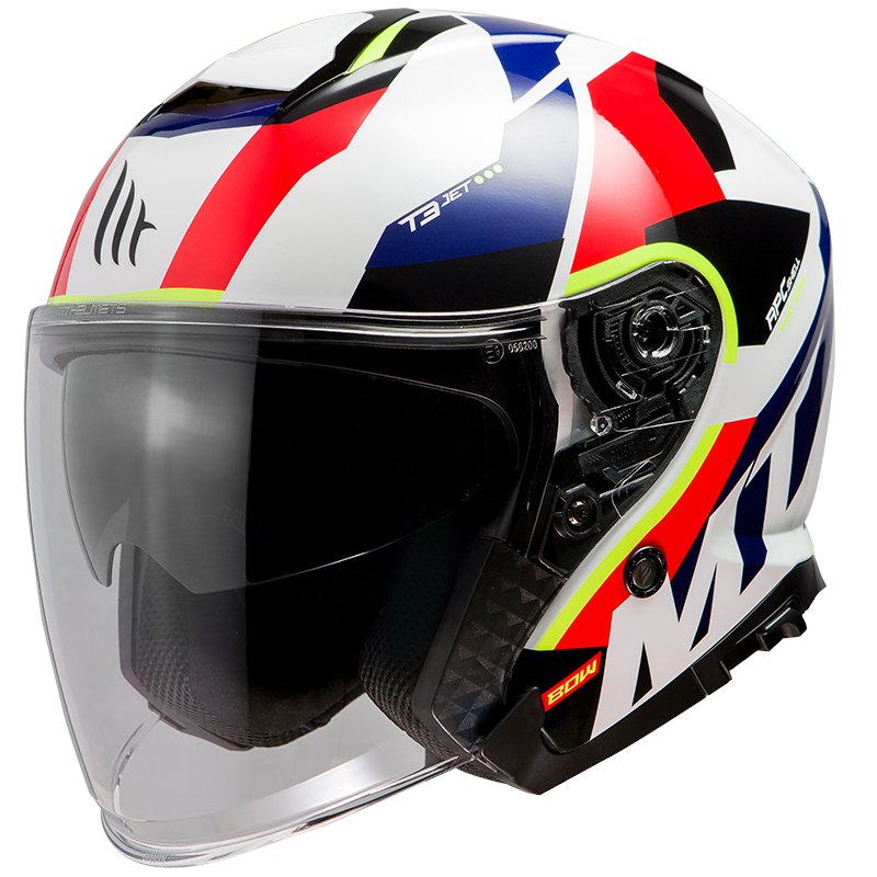  Visera de casco Jet transparente de 3 botones de repuesto para  moto : Automotriz