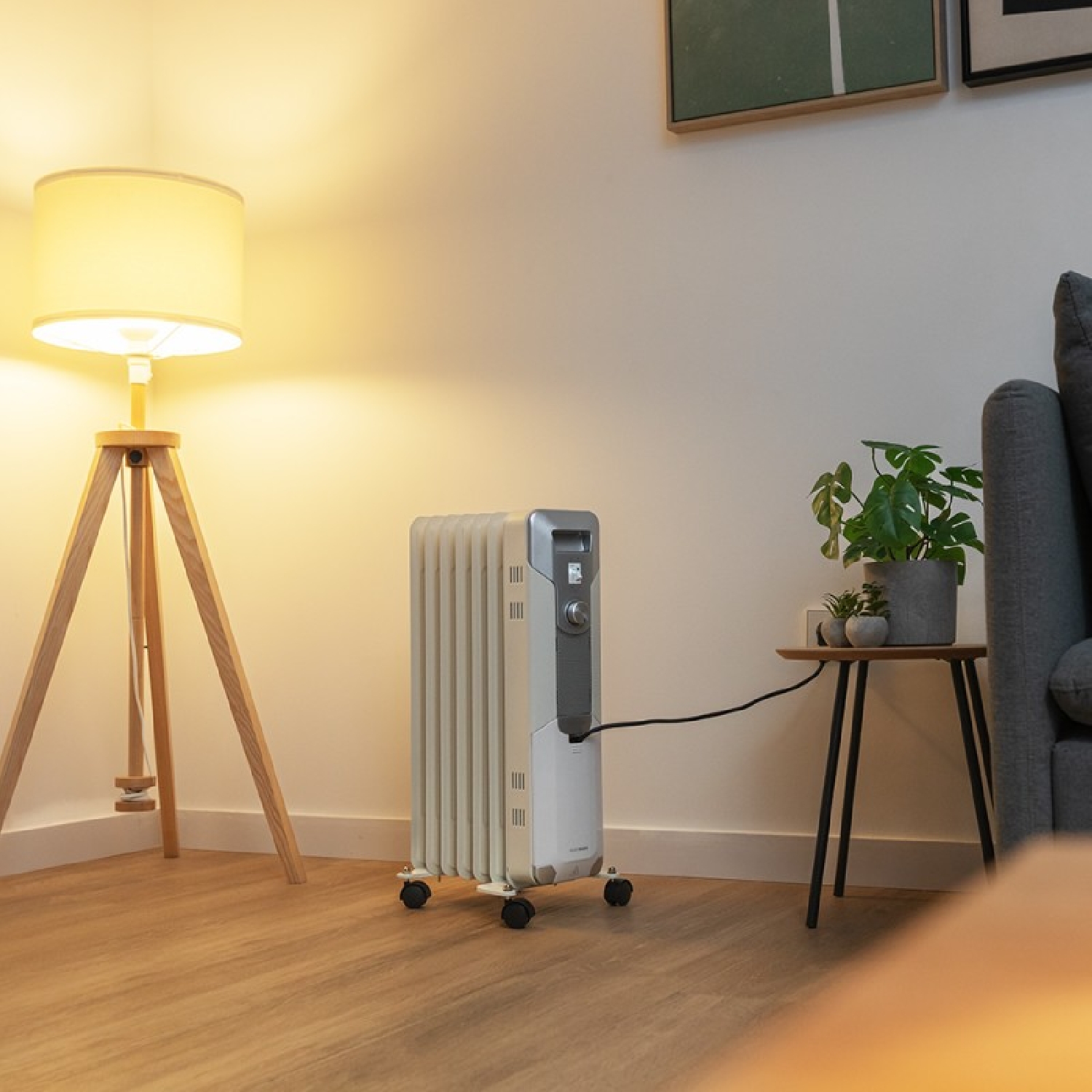 E Radiador electrico de 1500 W con termostato inalámbrico