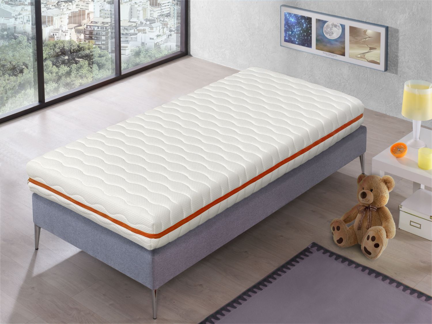 Colchon 80X190 PROMO BASIC, Altura 13 CM, Desenfundable, ergonomico,  Transpirable, Lavable, Memory. Ideal para cama nido