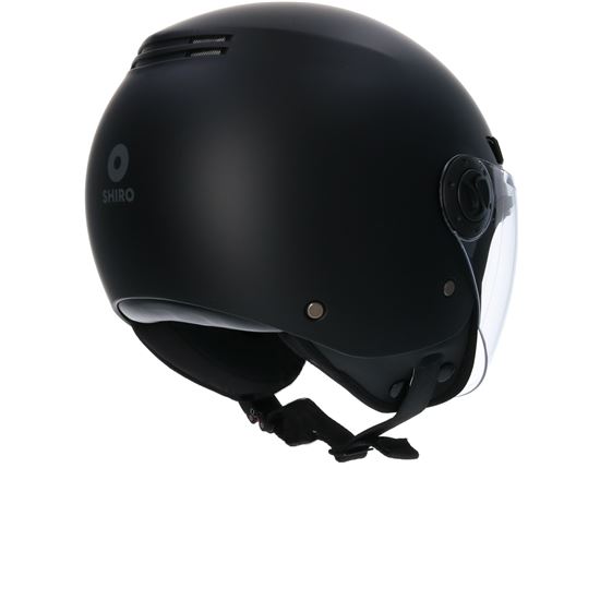 Shiro casco moto jet SH-62 negro mate