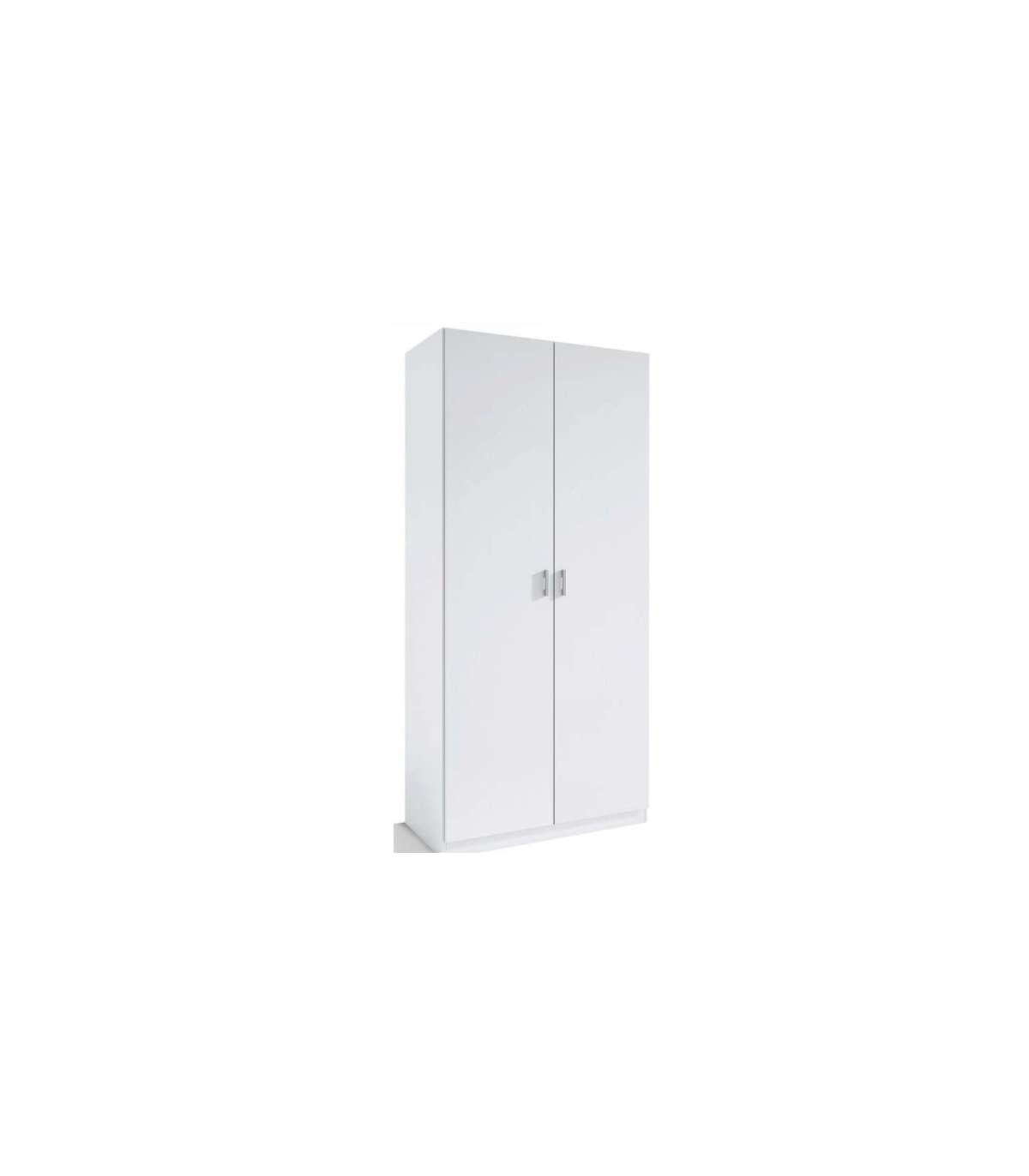 Armario 2 Puertas Abatibles Acabado Blanco 180 Cm(alto)80 Cm(ancho)50 Cm (fondo)