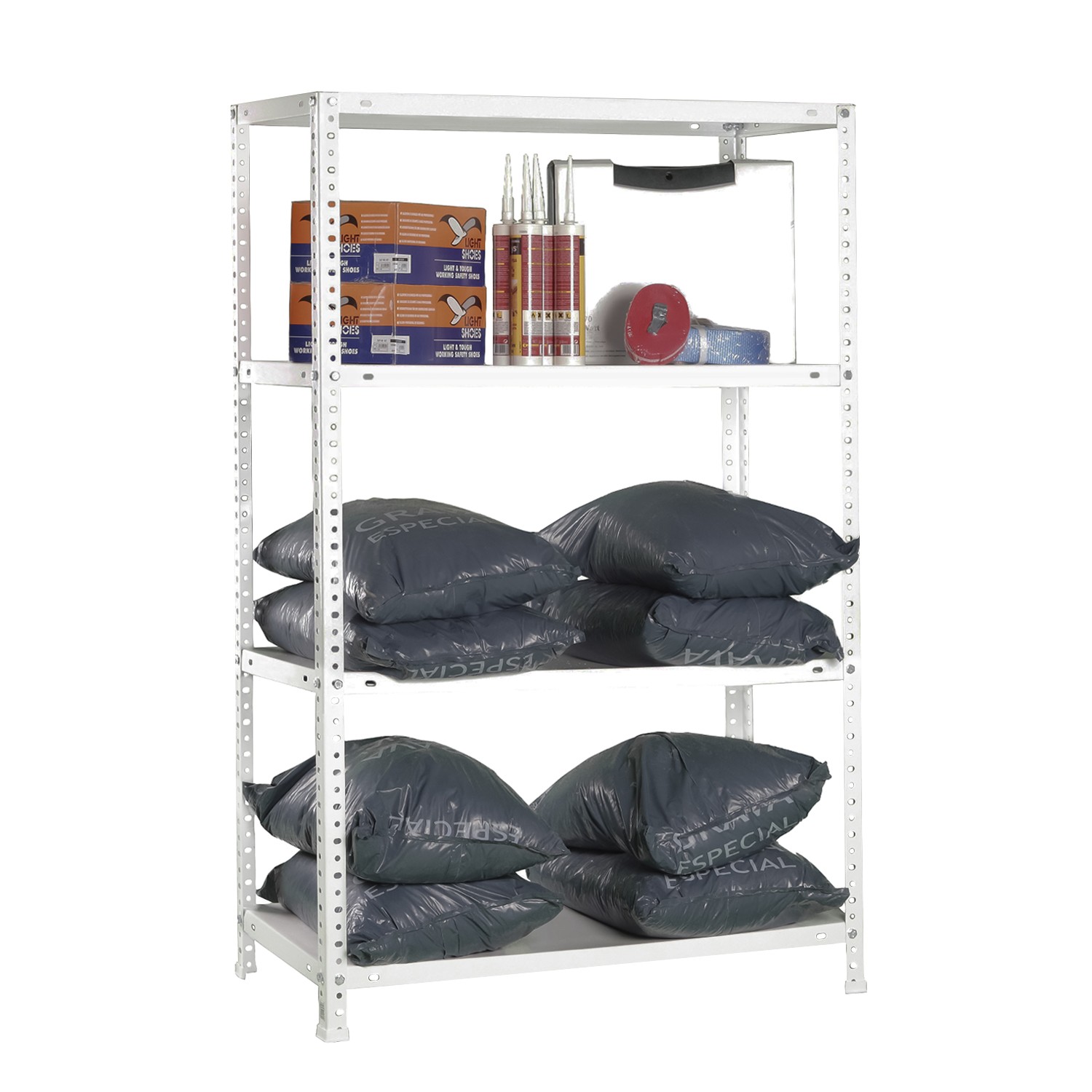 Monster Racking - 3 Estanterías Q-Rax de Acero Sin Tornillos Grises 90cm x  50cm x 182,5cm