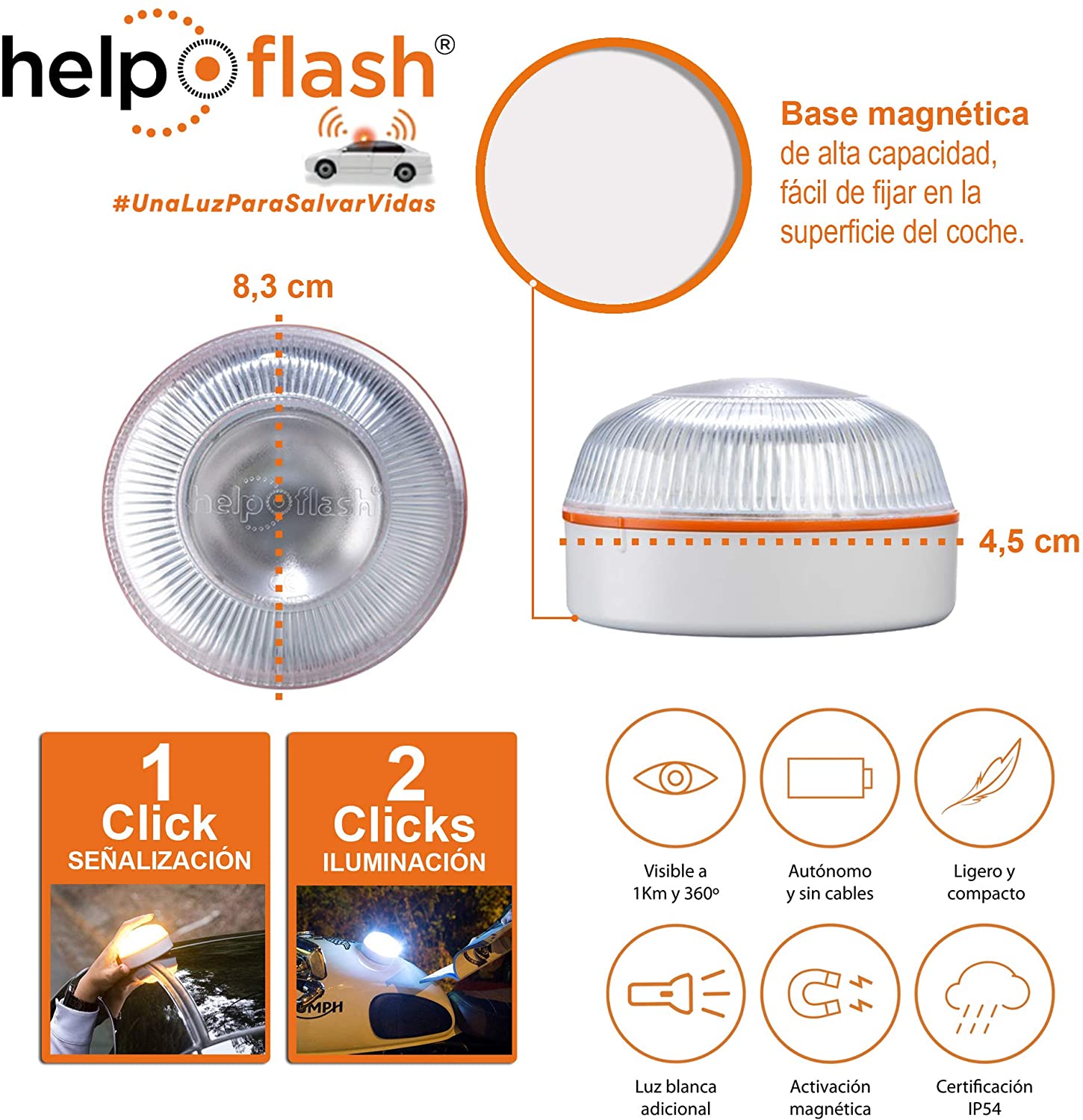 Help Flash - Luz de Emergencia Autónoma - Señal V16 de