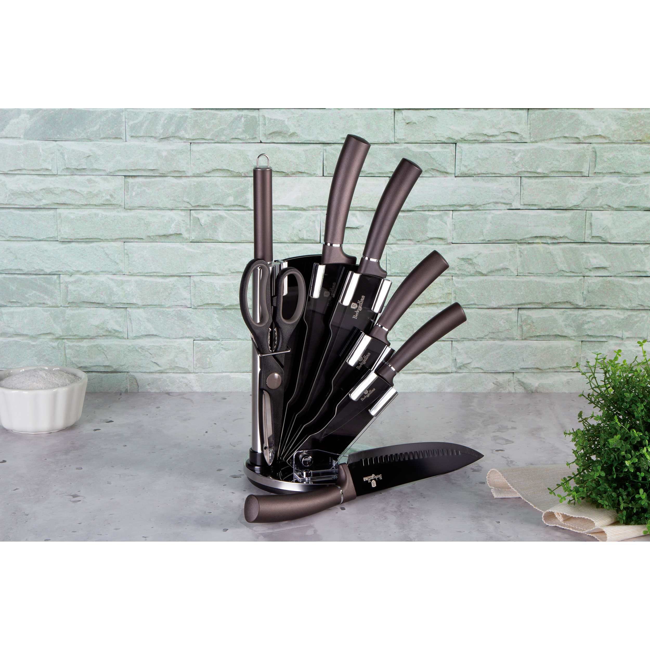 Juego Cuchillos Cocina Profesional Acero Inoxidable, Cocinero Cebollero,  Rebanador Tabla Bambú Negro/gris Berlinger Haus Carbon Pro con Ofertas en  Carrefour