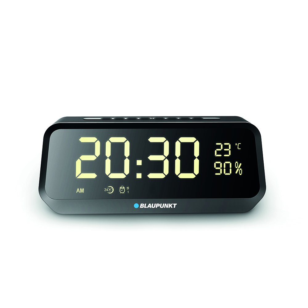 Blaupunkt Blp2400 Radio Despertador Digital Con Bluetooth ( Sd, Aux In, Fm)  Altavoz Inalámbrico, Micrónfono, Función Manos Libres, Batería 2200m Ah,  Alarma