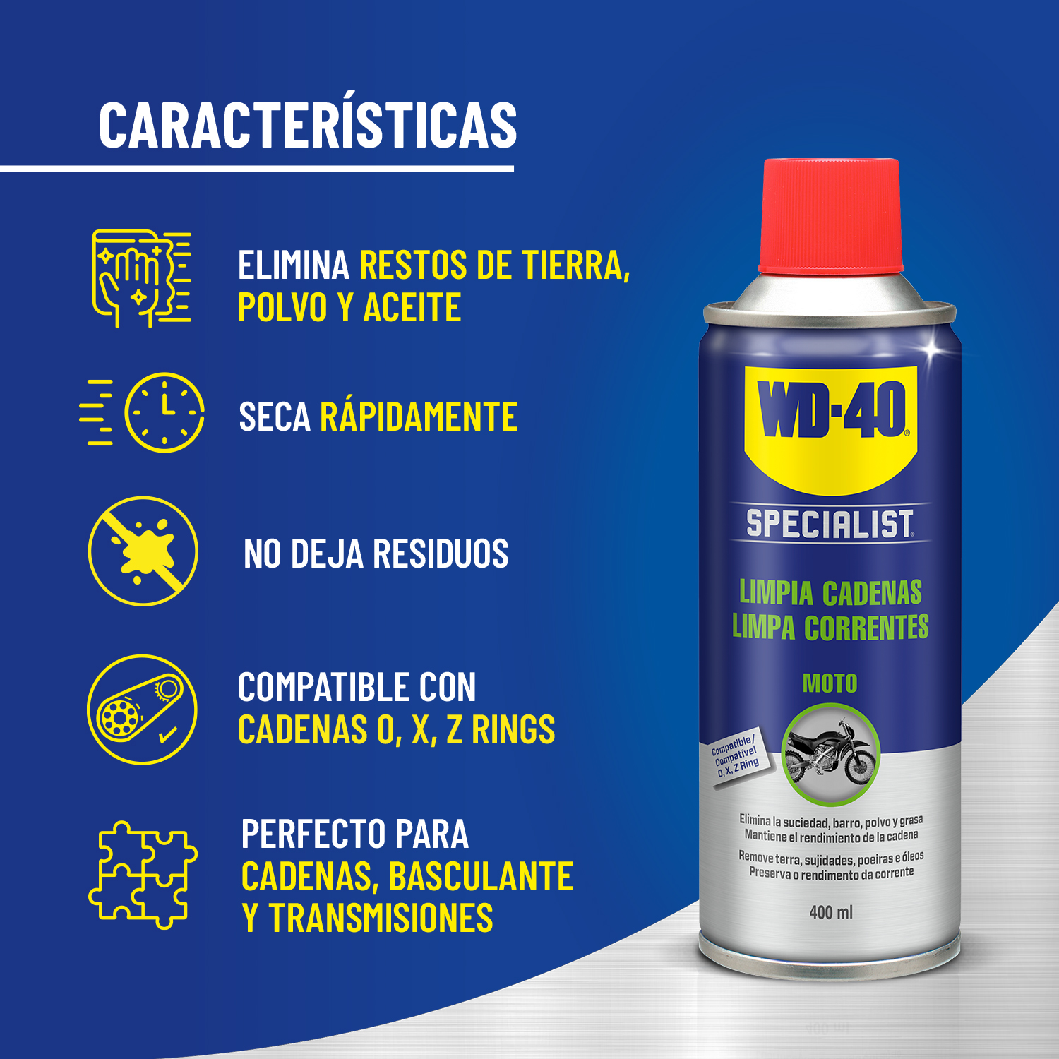 Grasa/aceite para cadenas Lubricante para cadenas WD-40