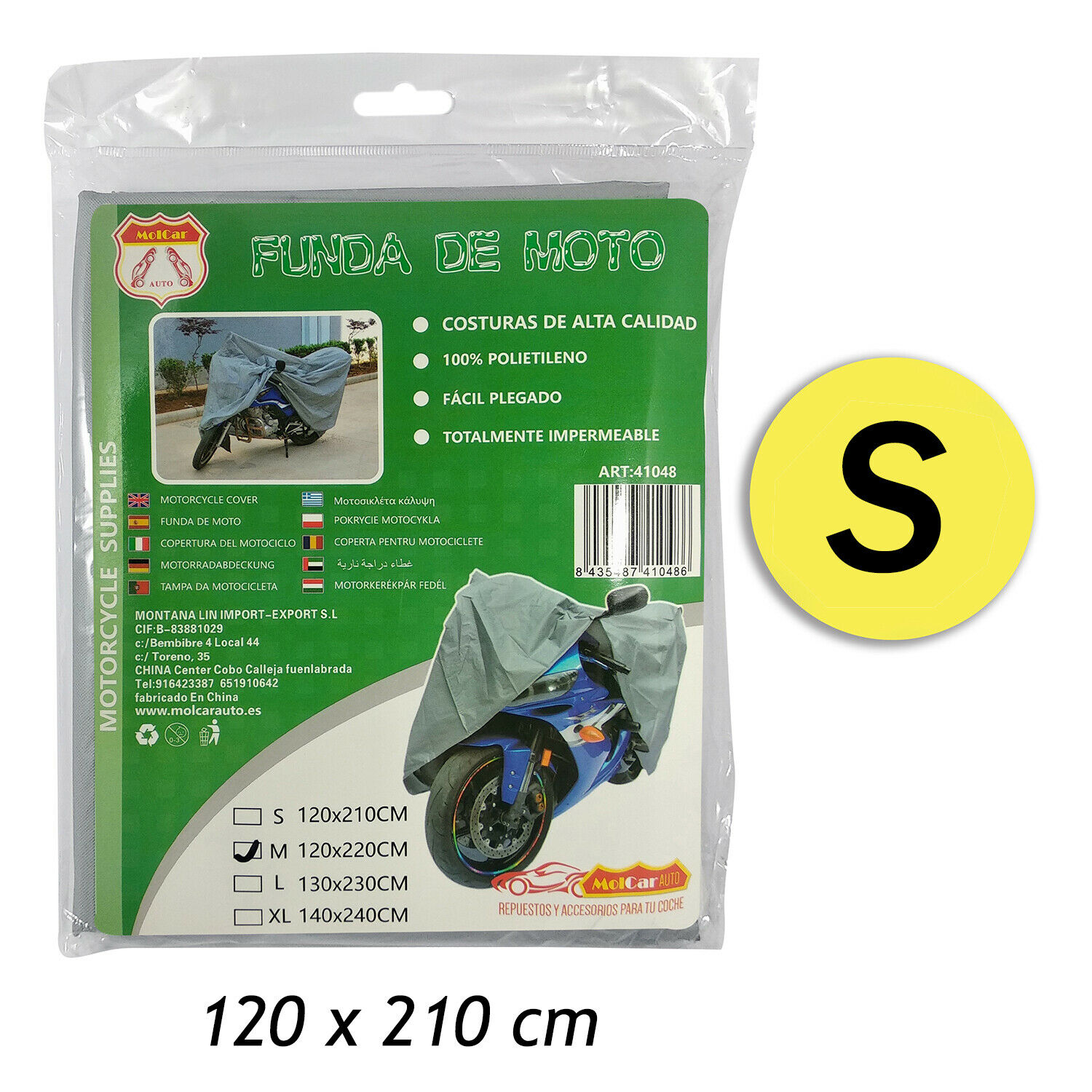 Funda/Cubierta Protector Impermeable Para Moto Y Scooter Varias Tallas  Molcarauto