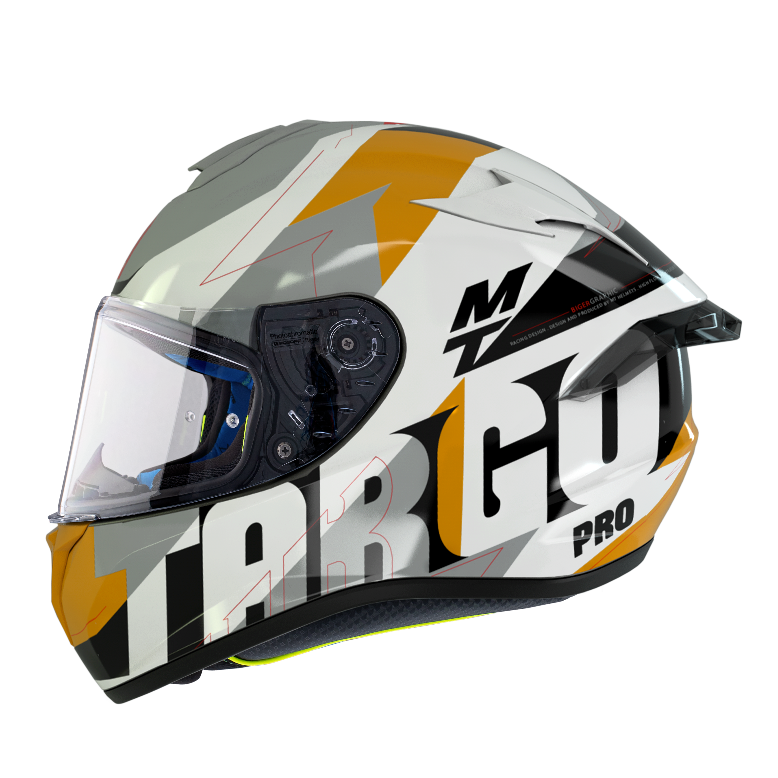 Casco Integral Moto Mt Helmets Targo Ff106 Rougat Amarillo Tamaño del casco  XL(61-62 cm)