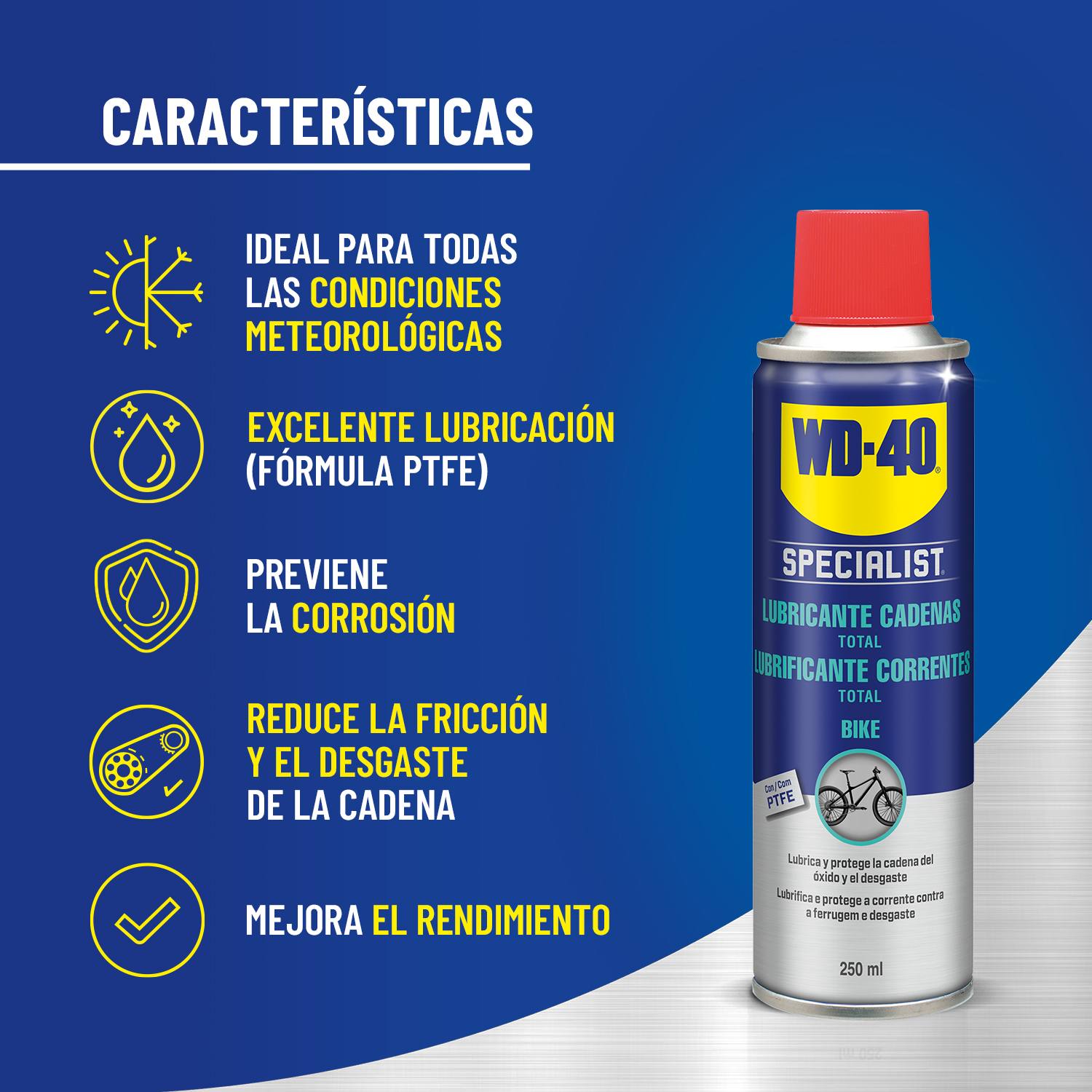 Grasa de cadena de bicicleta WD-40 250ml